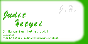 judit hetyei business card